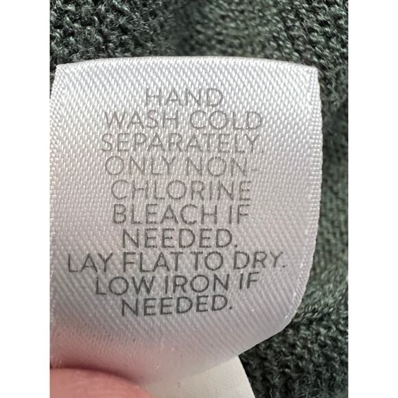 PURE J. JILL WOMENS XLARGE V-NECK DOMAN TUNIC SILK WOOL BLEND SWEATER GREEN - Picture 10 of 11